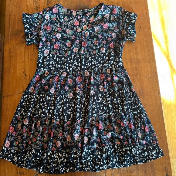 Angie Floral Babydoll Swing Dress in Size Small, White, Black, Red, Pink, India - Picture 3 of 7